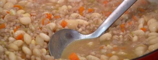 перловая каша с фасолью, тыквой и беконом. Шаг 11