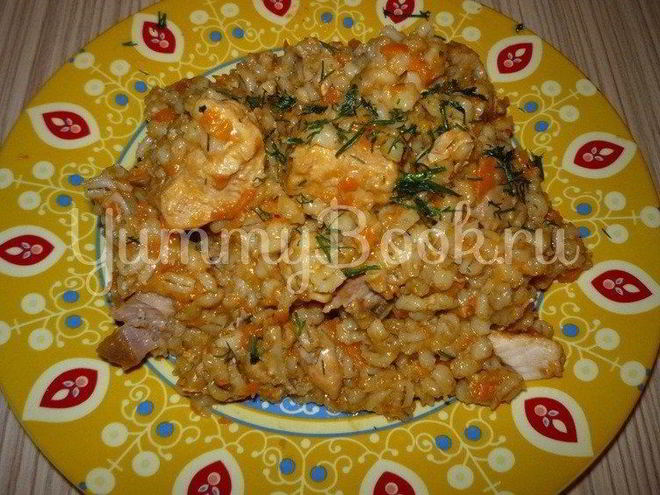 Рецепт перловой каши с томатом и курицей из мультиварки