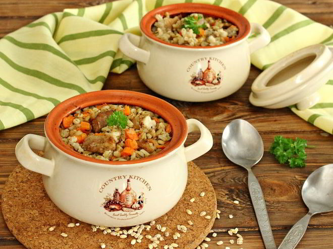 Рецепт перловки с мясом в горшочке в духовке