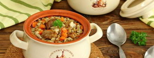 перловка с мясом в горшочке в духовке. Шаг 13