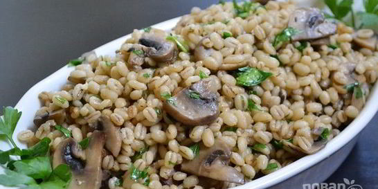 Перловка с шампиньонами