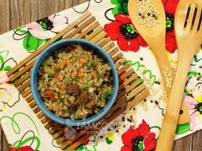 Рецепт перловки с тушенкой в мультиварке