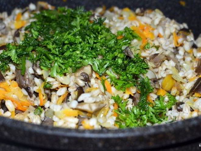 Рецепт перловки с вешенками