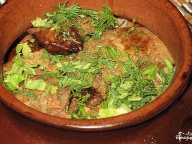 Рецепт перловки со свининой в горшочках