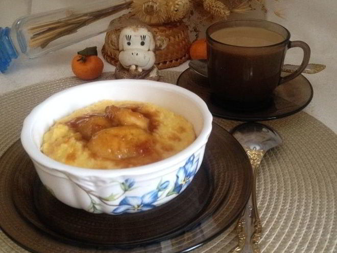 Рецепт апельсиновой пшенной каши с карамельным бананом