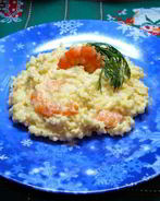 Каша пшенная с креветками