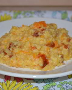 Молочная пшенная каша с тыквой