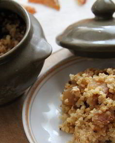 Пшенная каша с карамельными яблоками