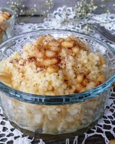 Пшенная каша с корицей и кедровыми орешками