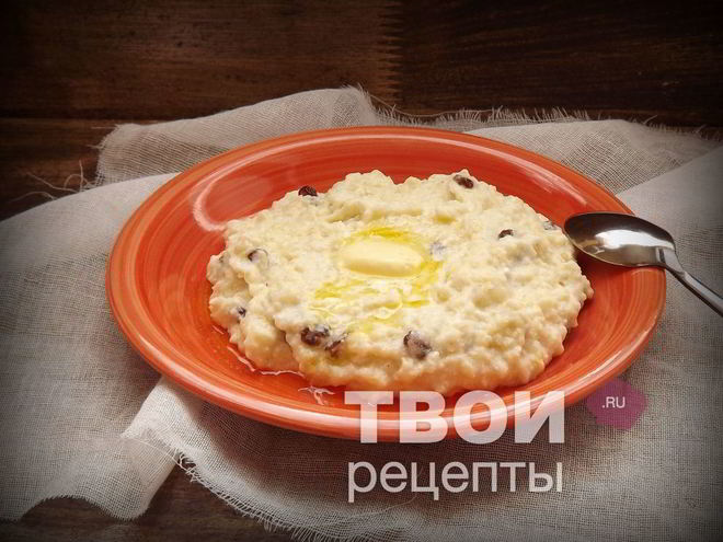 Рецепт пшенной каши с творогом и изюмом