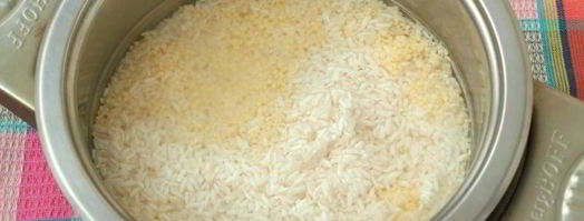 рисово-пшенная каша на молоке. Шаг 3