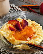 Рисово-пшенная каша с персиками