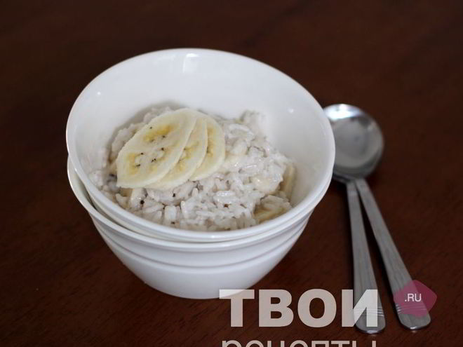 Рецепт рисовой каши на кокосовом молоке с бананом
