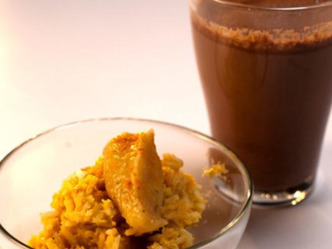 Рецепт рисовой каши с банановой карамелью и какао