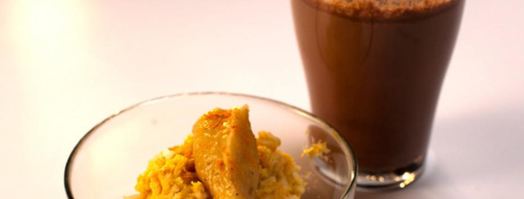 рисовая каша с банановой карамелью и какао. Шаг 5