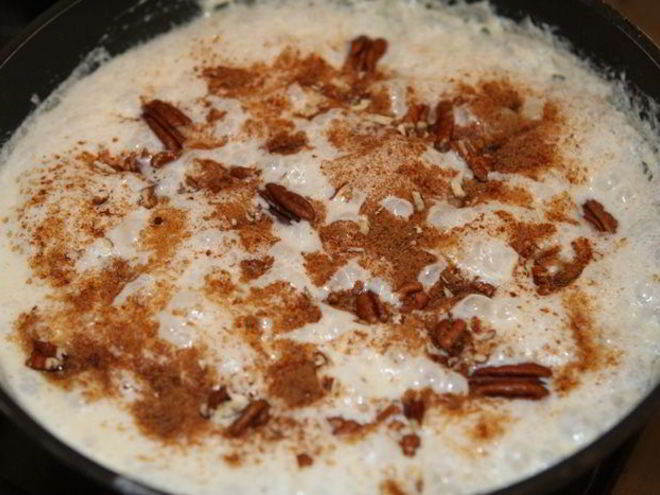 Рецепт рисовой каши с корицей и орехами пекан