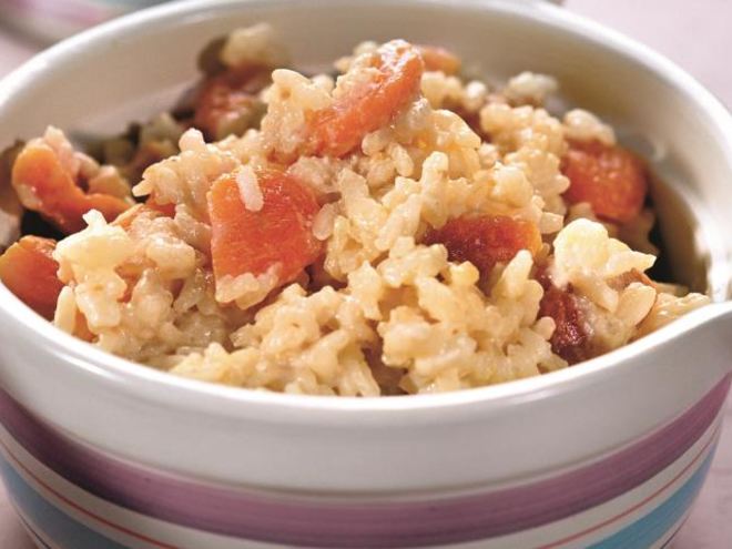 Рецепт рисовой каши с курагой и апельсиновым соком