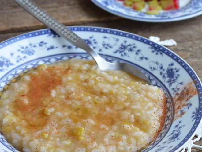 Рецепт рисовой каши с ревенем