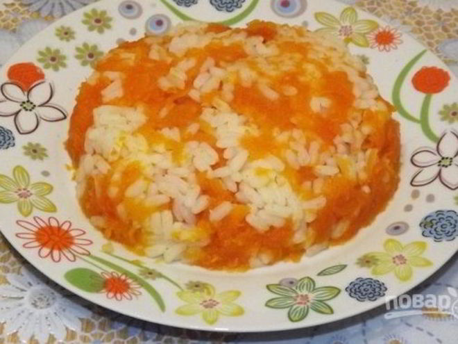 Рецепт рисовой каши с тыквой на воде