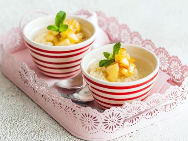 Рецепт рисовой каши с ванилью и яблоками