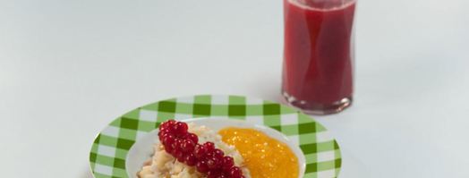 рисовая каша с жареным яблоком и кремом из манго. Шаг 6