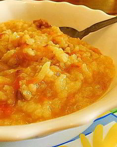 Русская полевая рисовая каша с мясом