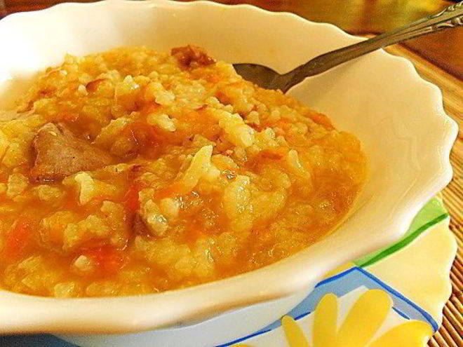 Рецепт русской полевой рисовой каши с мясом