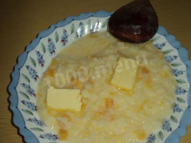 Рецепт тыквенной каши с рисом на молоке