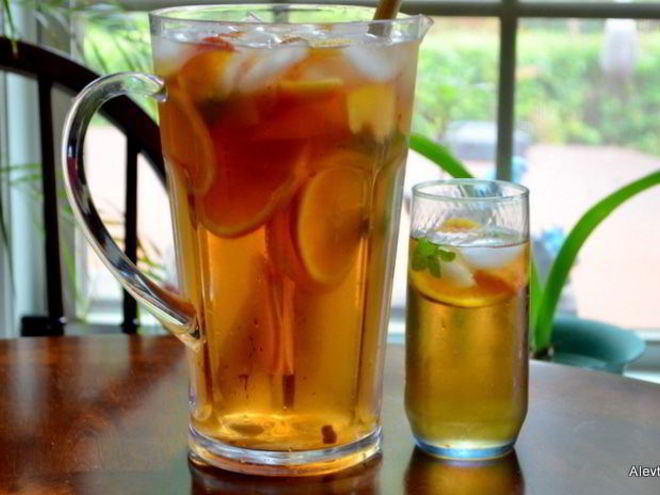 Рецепт холодного чая с фруктами