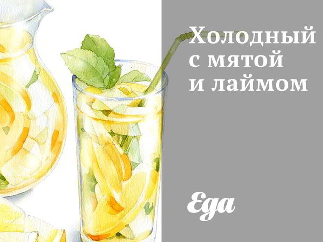 Рецепт холодного чая с мятой и лаймом