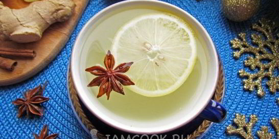 Пряный имбирный чай с лимоном