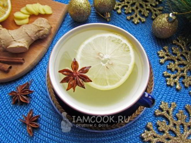 Рецепт пряного имбирного чая с лимоном