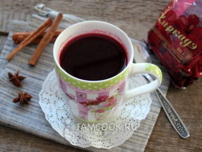 Рецепт безалкогольного глинтвейна из каркаде