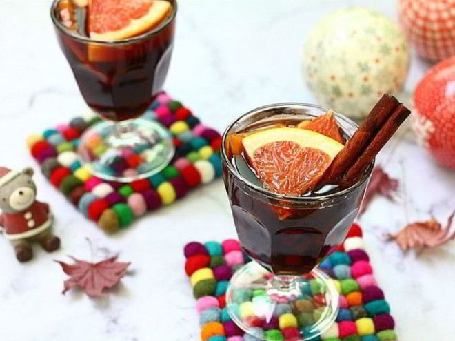 Рецепт глинтвейна с грейпфрутом и яблоком