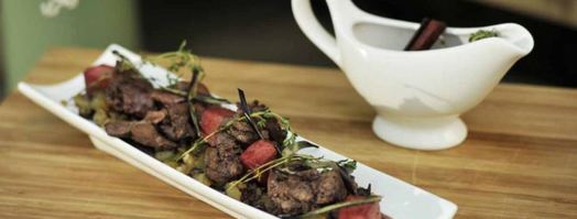 куриная печенка с соусом из глинтвейна. Шаг 8