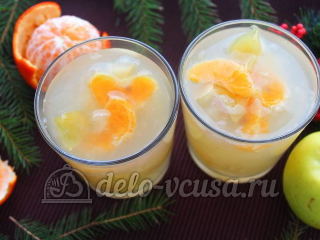 Рецепт киселя из мандаринов и яблок