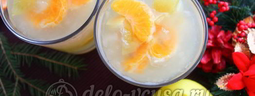 кисель из мандаринов и яблок. Шаг 7