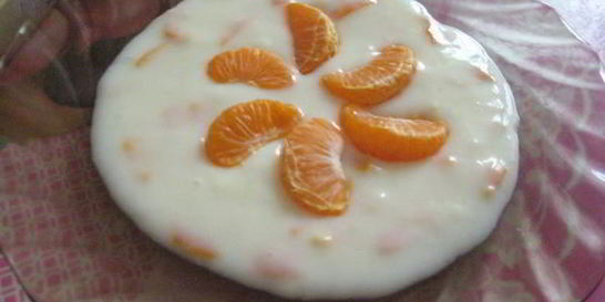 Кисель молочный с мандаринами