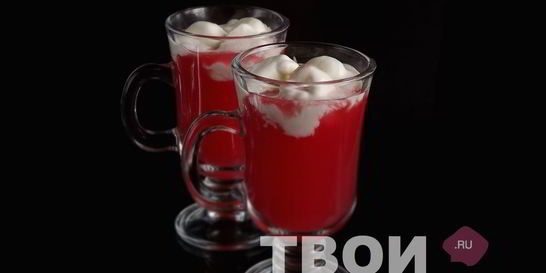 Клюквенный кисель с мороженым