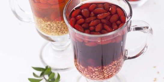 Льняной кисель с ягодами годжи