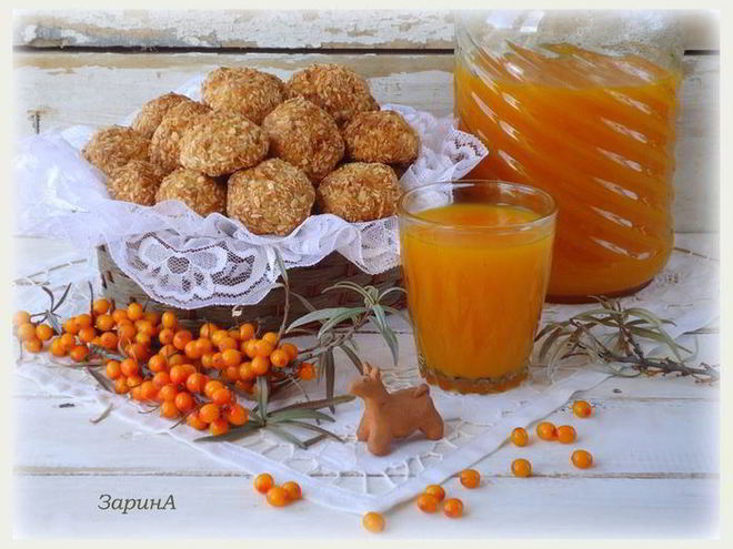 Рецепт печенья в кокосовых опилках и облепиховый кисель