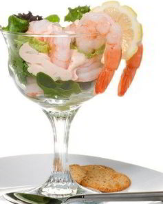 Коктейль из креветок со сливочным соусом с хреном