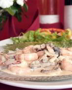 Креветки с текилой в сливках