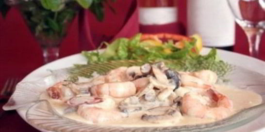 Креветки с текилой в сливках