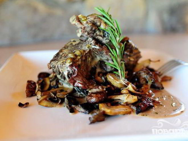 Рецепт ребрышек с вином и сливками