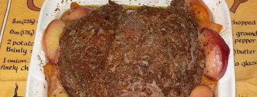 запеченная телятина с вином и персиками. Шаг 6