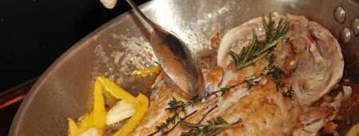 морская рыба фламбе с виски и грушей. Шаг 11