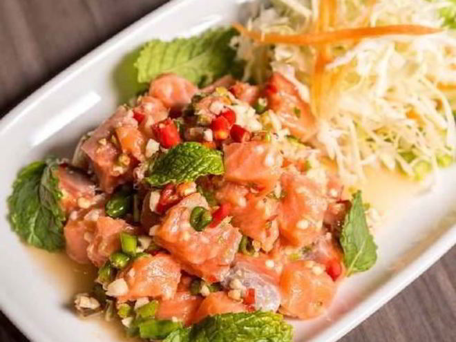 Рецепт семги мохито с салатом из фенхеля