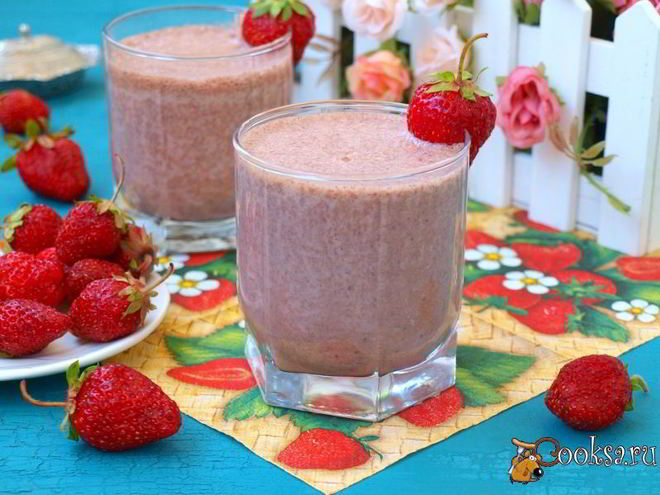 Рецепт клубнично-шоколадного молочный коктейль