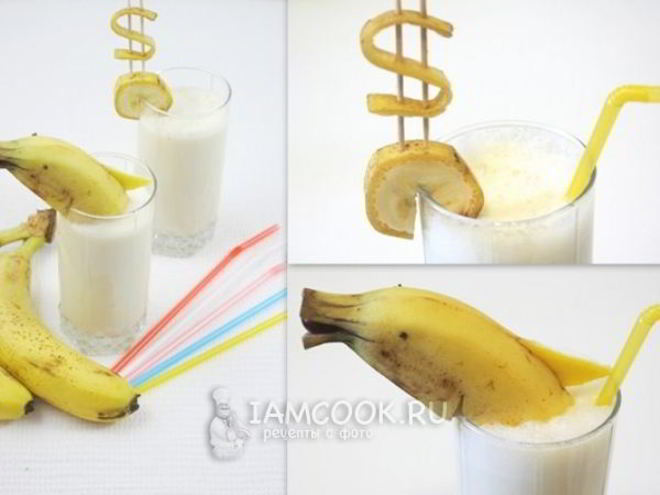 Рецепт молочного коктейля с бананом
